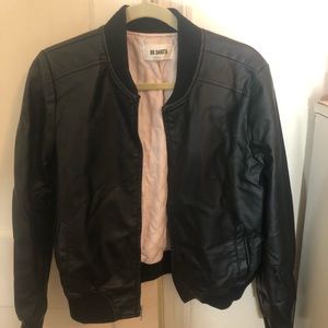 BB Dakota Black Leather Bomber Jacket